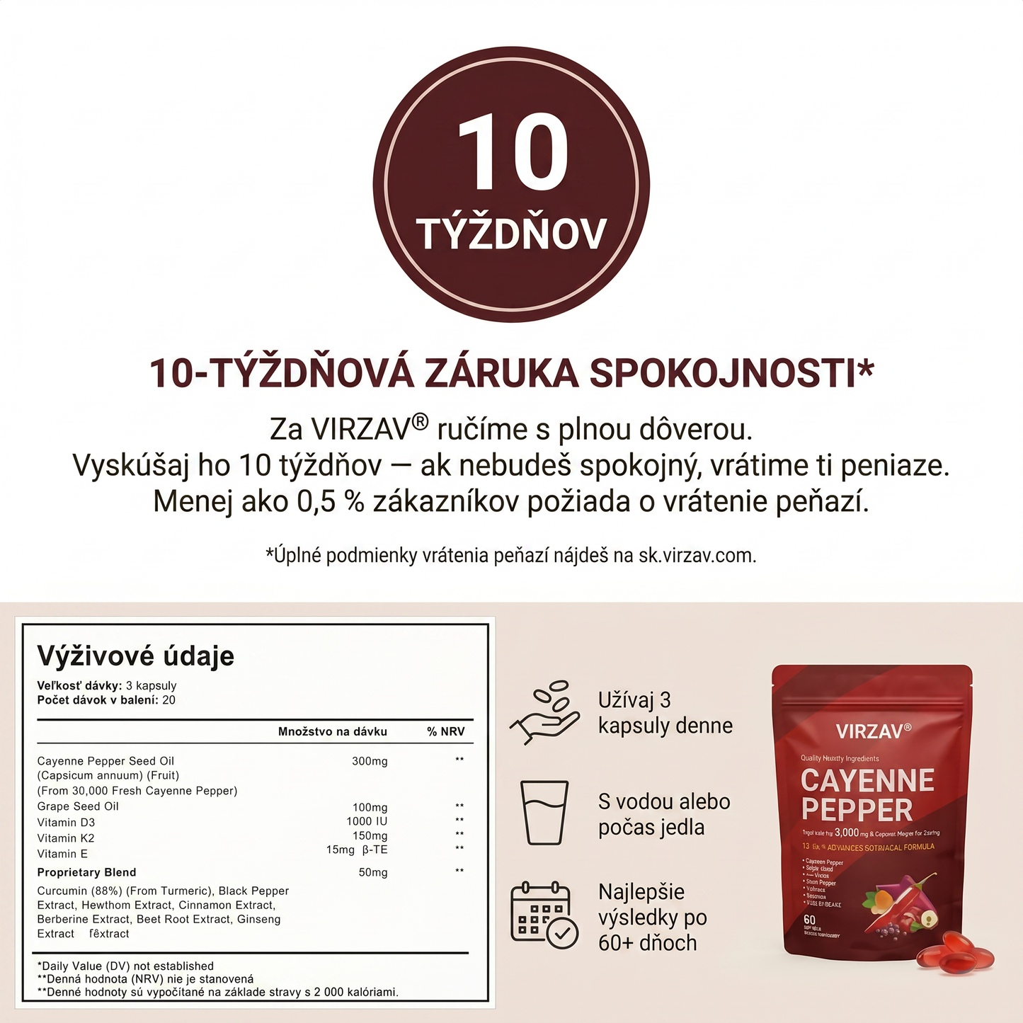 VIRZAV® Capsaicin Power – kapsuly s kajenským korením