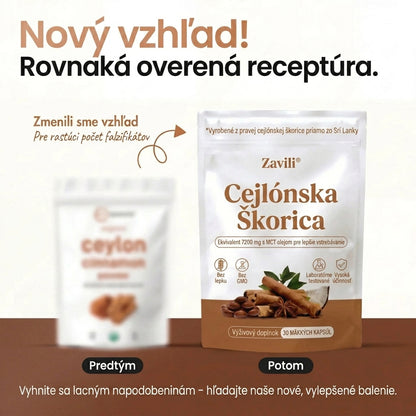 Cejlónska škorica, ekvivalent 7200 mg, s MCT olejom