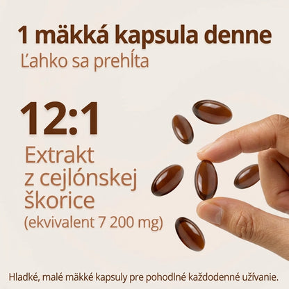 Cejlónska škorica, ekvivalent 7200 mg, s MCT olejom