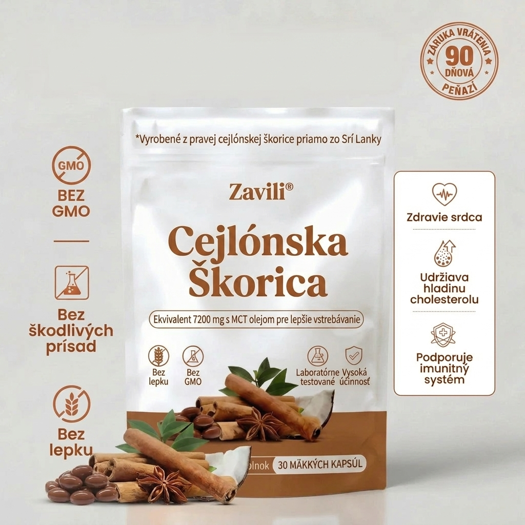 Cejlónska škorica, ekvivalent 7200 mg, s MCT olejom